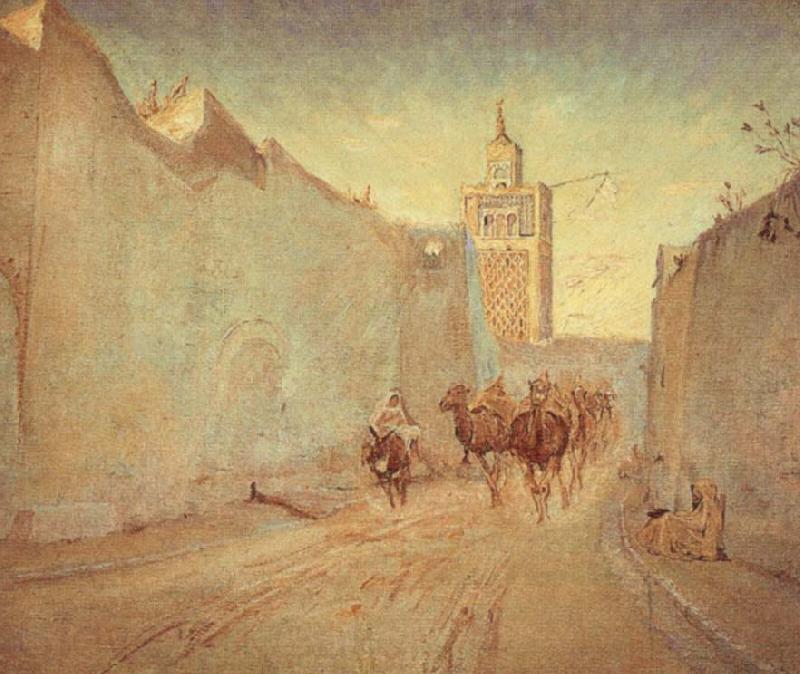 Theodor Esbern Philipsen Street in Tunis Spain oil painting art